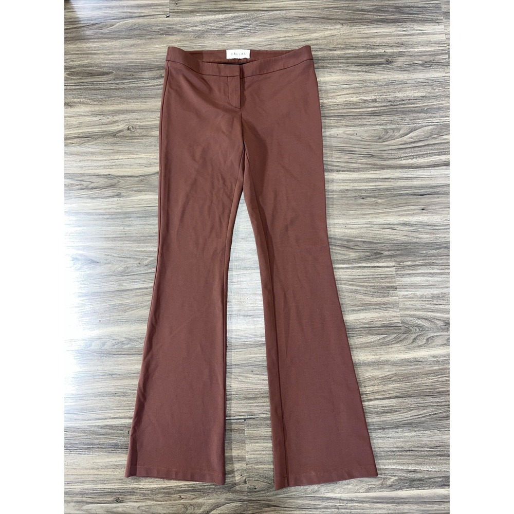 CALLAS Jules Stretch Flare Pant Roasted Brown  Size 42 Luxury Designer